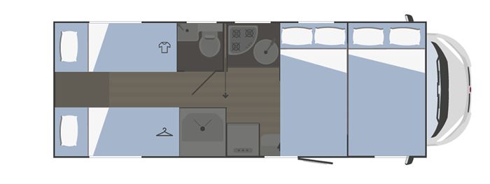 Obytný vůz Rimor Seal 695 plánek den