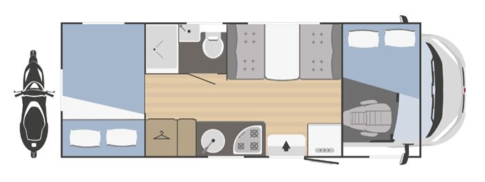 Obytný vůz Rimor Sarus 5 plánek den